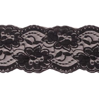 Wäschespitze elastisch 95mm Breite Schwarz